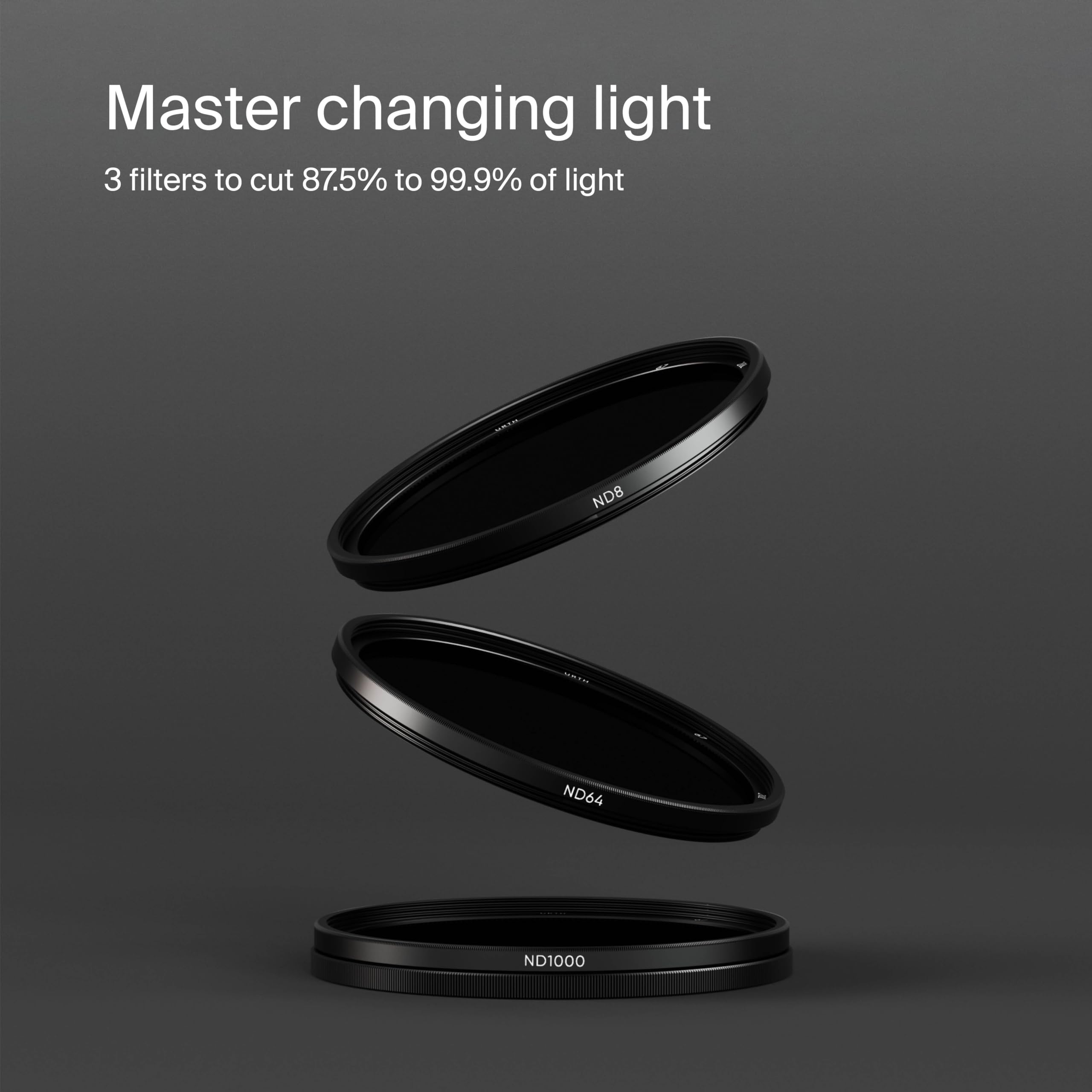 Urth 77mm 3-in-1 Lens Filter Kit (Plus+) — Neutral Density ND8, ND64, ND1000, 20-Layer Nano-Coated, Ultra-Slim Camera Lens Filters - Image 3