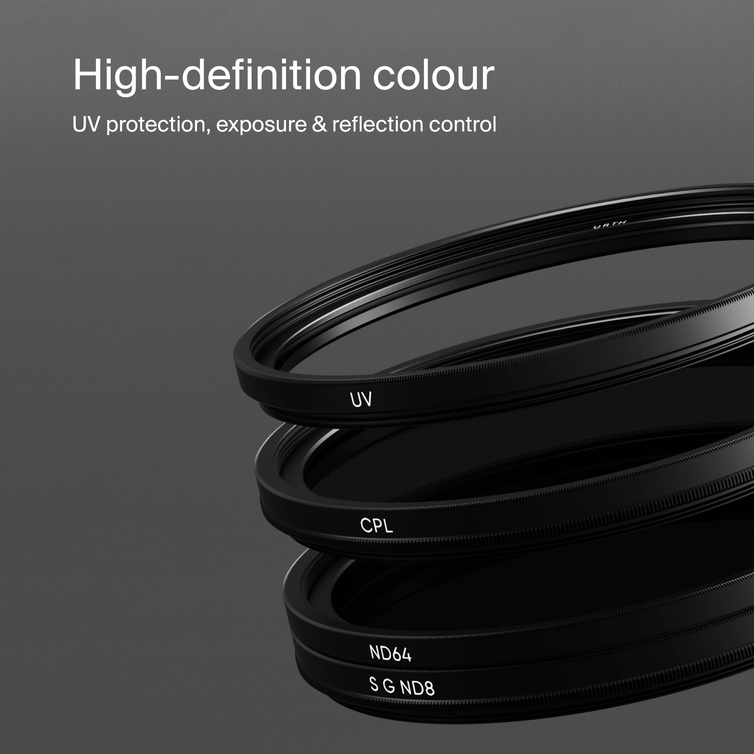 Urth 77mm 4-in-1 Lens Filter Kit (Plus+) — UV, Circular Polarizing (CPL), Neutral Density ND64, Soft Grad ND8, Multi-Coated Optical Glass, Ultra-Slim Camera Lens Filters - Image 4