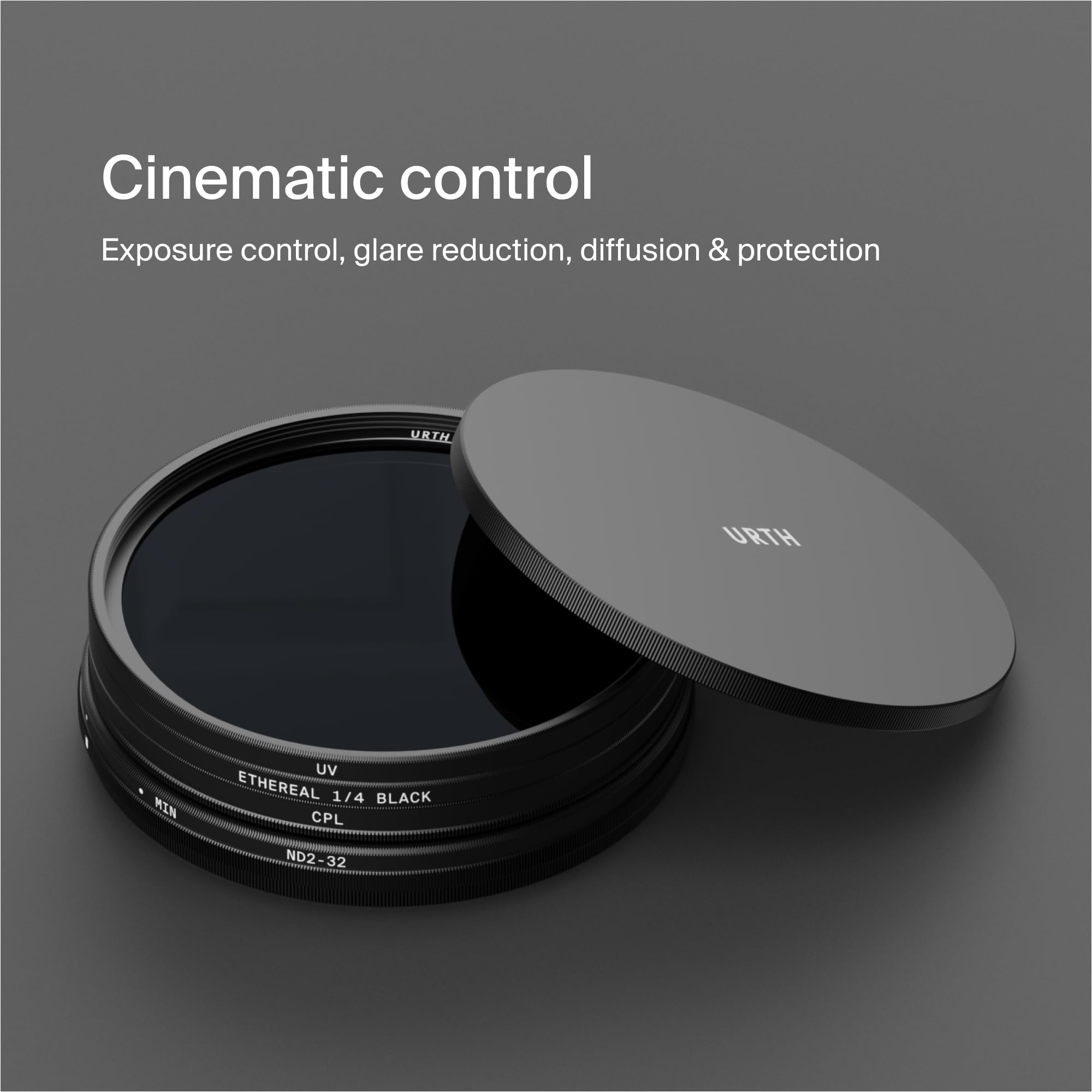 Urth 77mm Cinematic 4-in-1 Lens Filter Kit (Plus) - UV, Circular Polarizing (CPL), Variable Neutral Density ND2-32, ¼ Black Mist, Multi-Coated Optical Glass, Ultra-Slim Camera Filters - Image 3