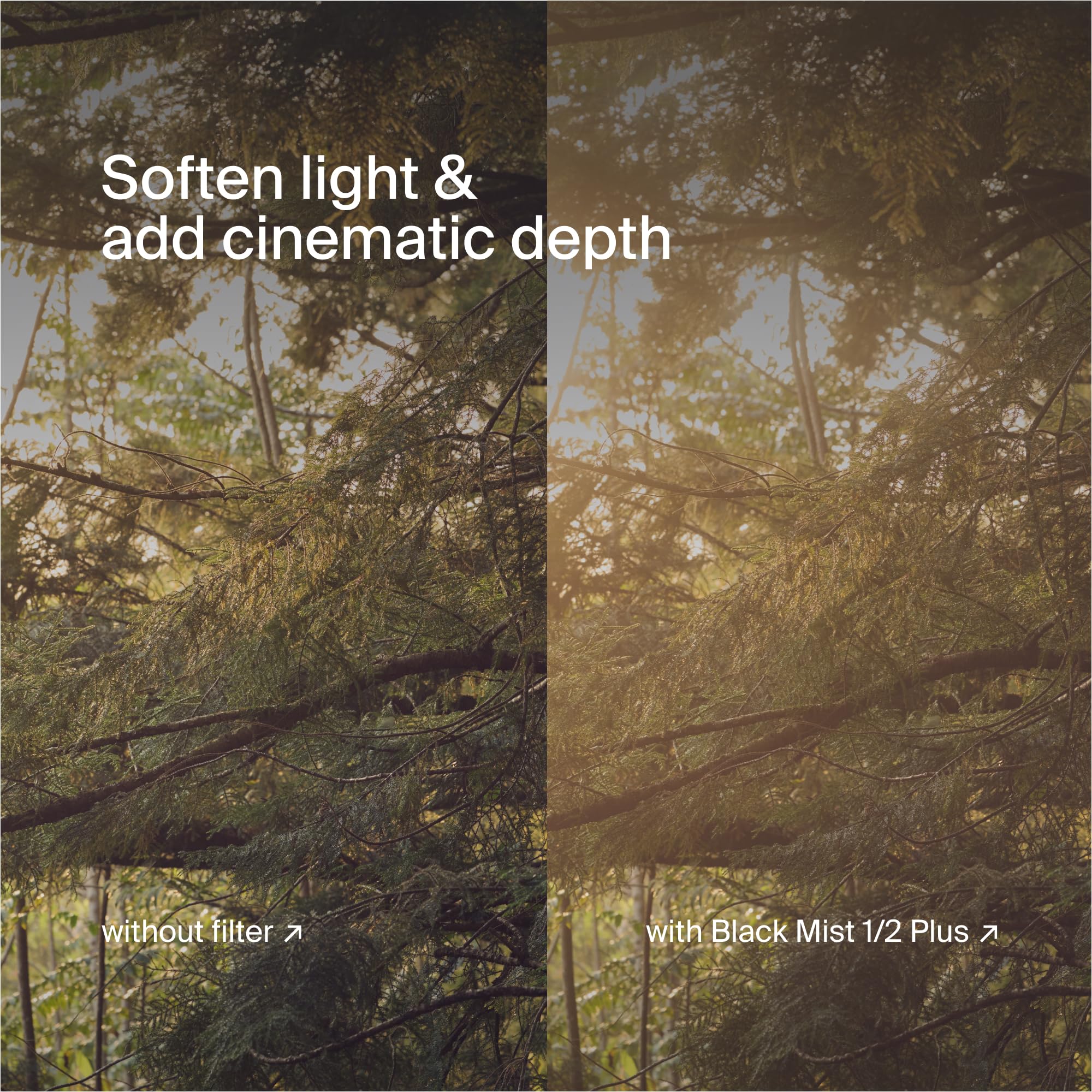 Urth 77mm Ethereal Black Mist ½ Diffusion Lens Filter (Plus+) - Cinematic Effect, 20-Layer Nano-Coated Light Dispersing Particles - Image 6