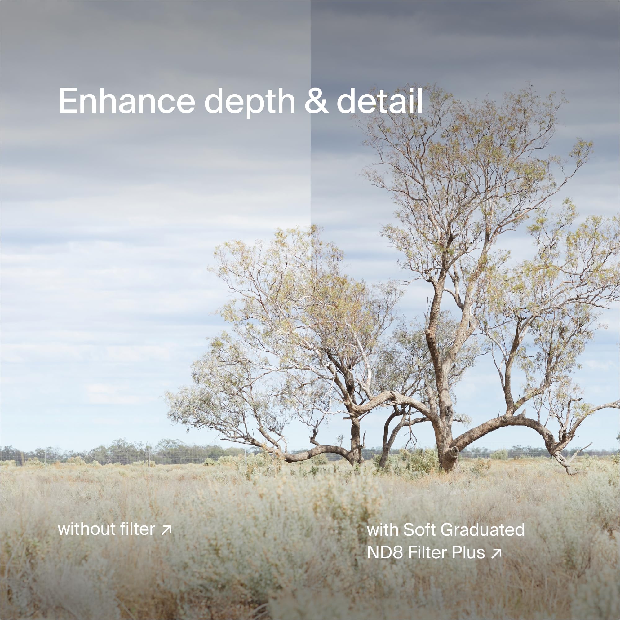 Urth 77mm Magnetic Soft Graduated ND8 Lens Filter (Plus) - 3-Stop, Ultra-Slim 20-Layer Nano-Coated Grad Neutral Density Exposure Balance Camera Filters - Image 6