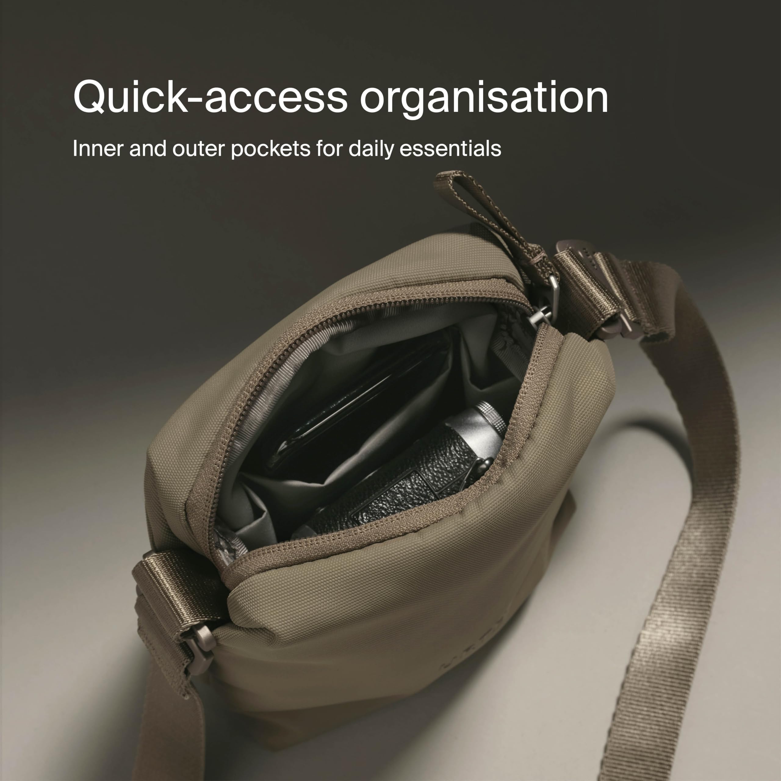 Urth Andesite 2L Photography Camera Pouch - Water Resistant, Recycled, Small Digital Camera & Daily Essentials Crossbody Bag in Green - Image 6