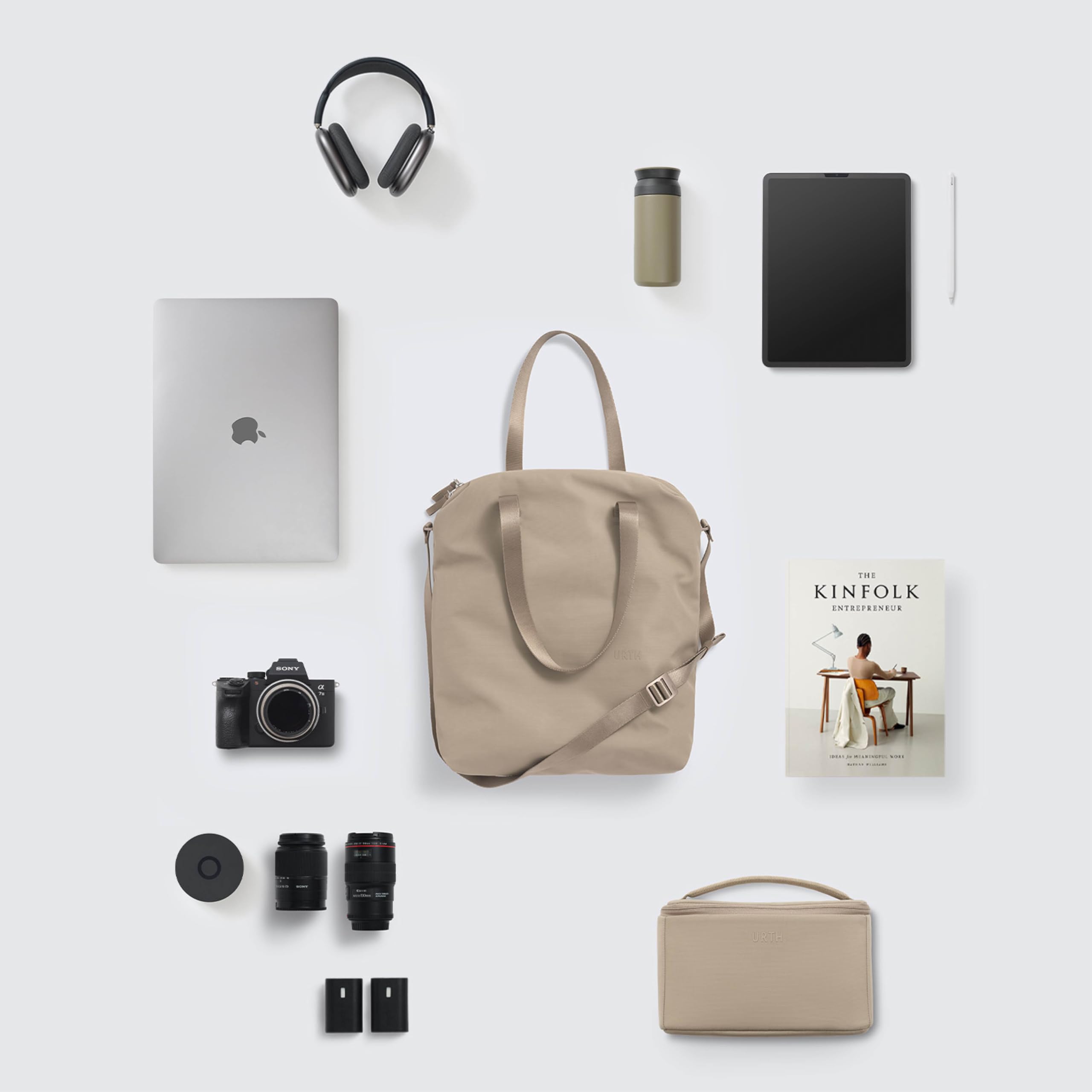 Urth Arkose 18L Utility Tote Bag - Water Resistant, Recycled, 13 Inch Laptop Tech Tote Bag with 9 Exterior & Interior Pockets - Image 9