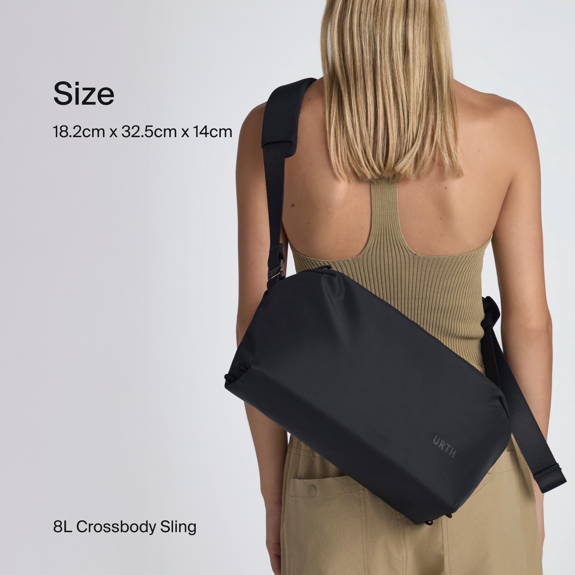 Urth Dolomite 8L Large Crossbody Camera Sling - Water Resistant, Recycled, Multifunction Photography DSLR Everyday Bag (Black) - Image 5