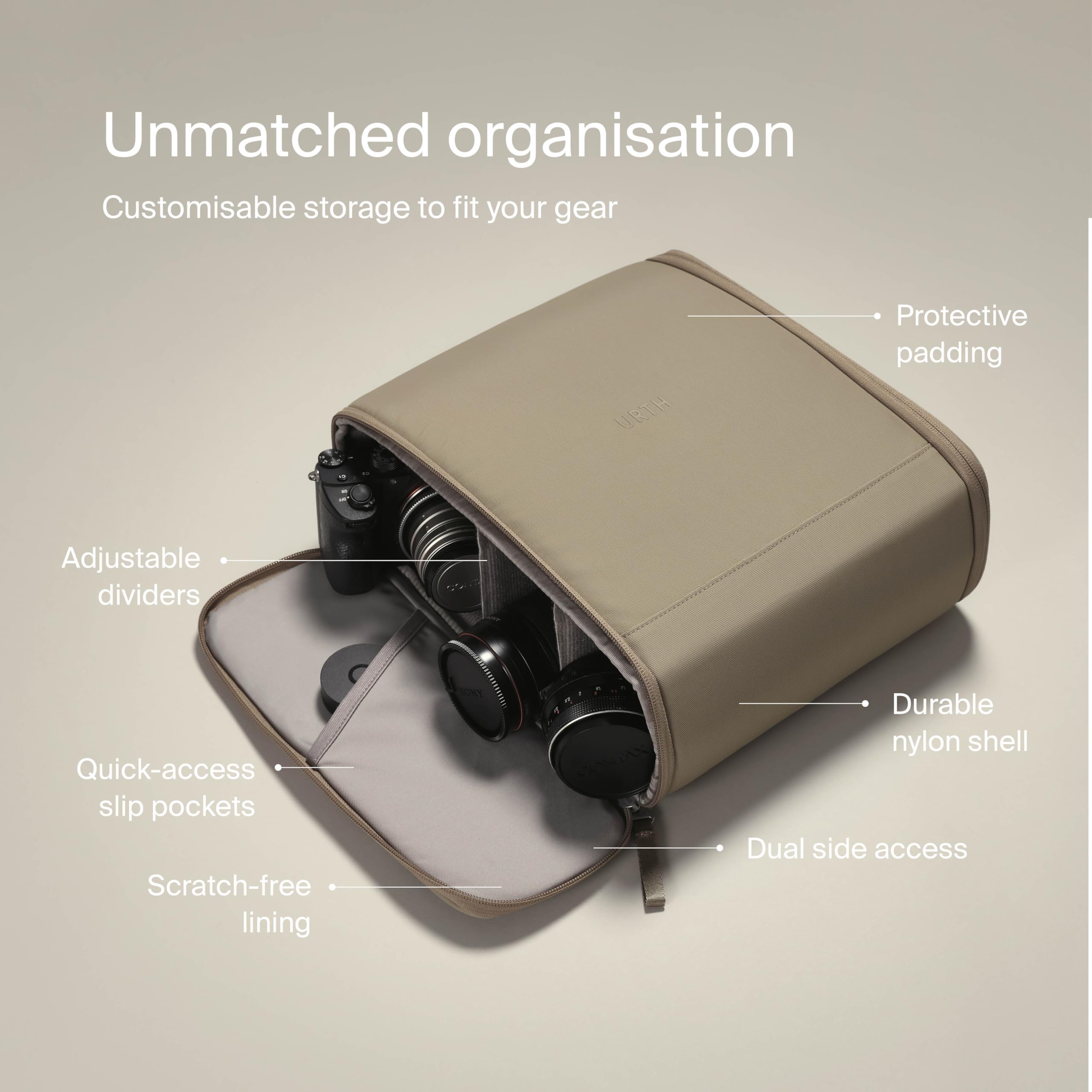 Urth Norite 24L Modular Backpack + 11.3L Camera Insert - Water Resistant, Anti-Theft, Recycled Bag for DSLR/SLR/Mirrorless, 13-16 Inch Laptop in Green - Image 5