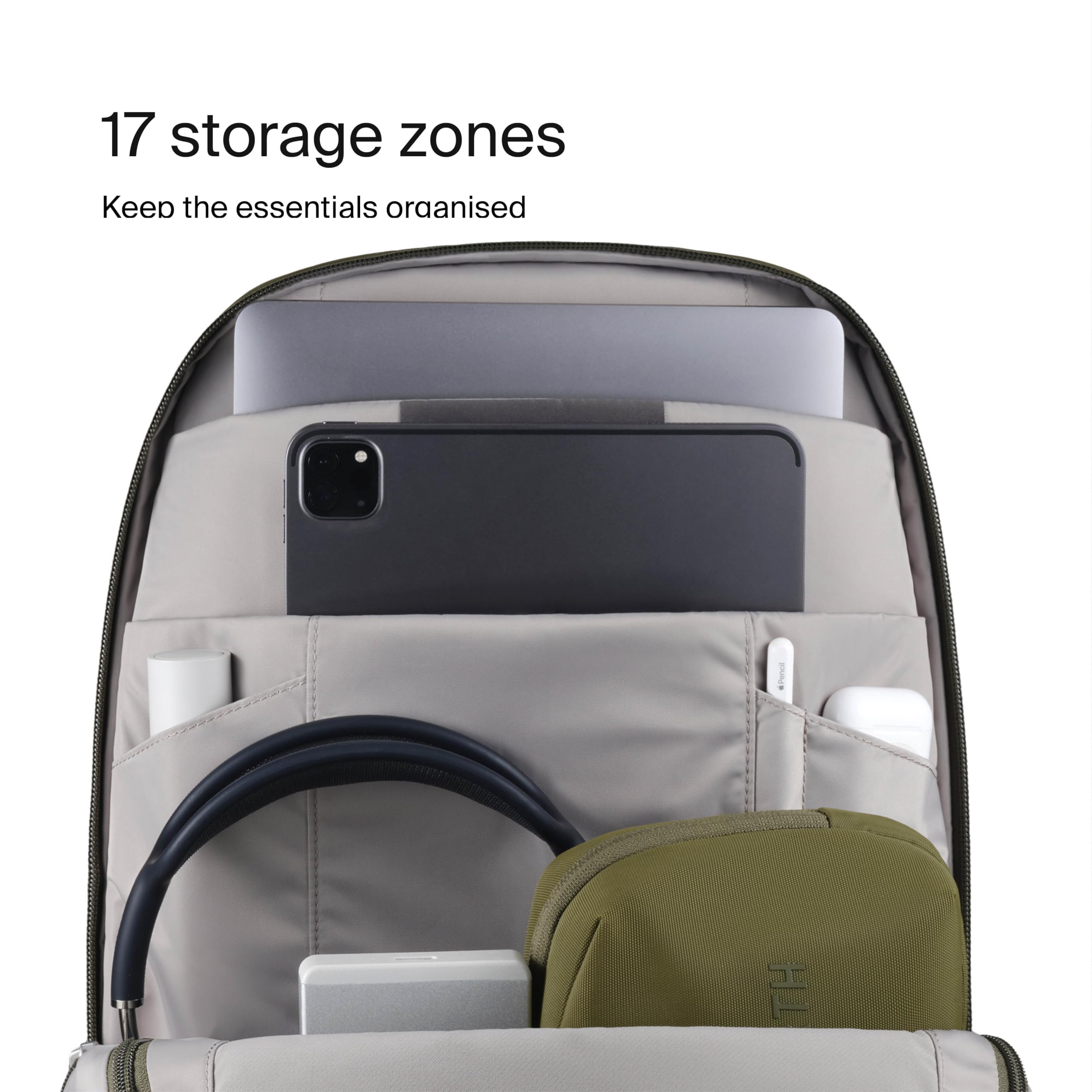 Urth Norite 24L Modular Backpack + 11.3L Camera Insert - Water Resistant, Anti-Theft, Recycled Bag for DSLR/SLR/Mirrorless, 13-16 Inch Laptop in Green - Image 6