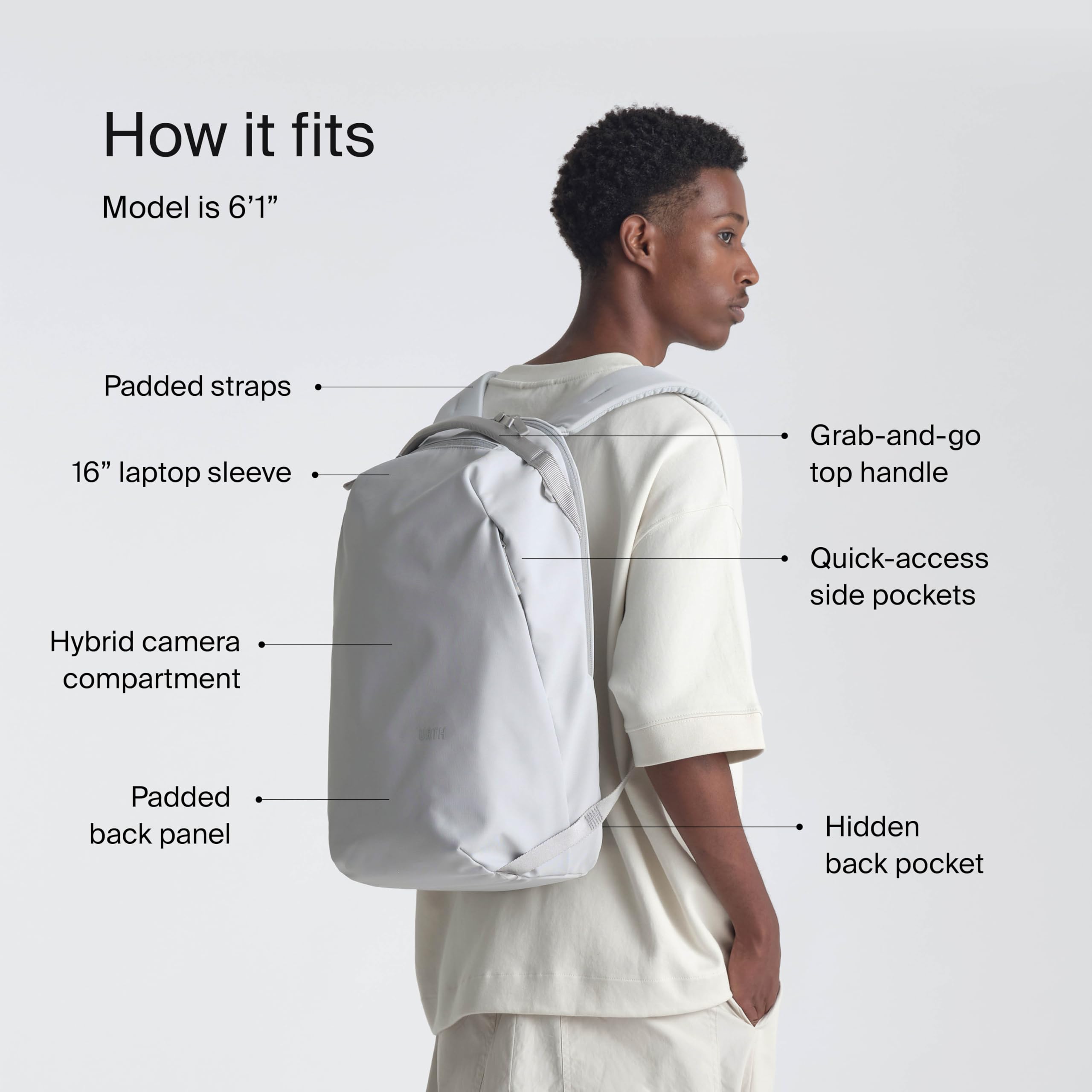 Urth Norite 24L Modular Camera Backpack – for DSLR, Lens, 15/16” Laptop, Weatherproof + Recycled (Ash Grey) - Image 4