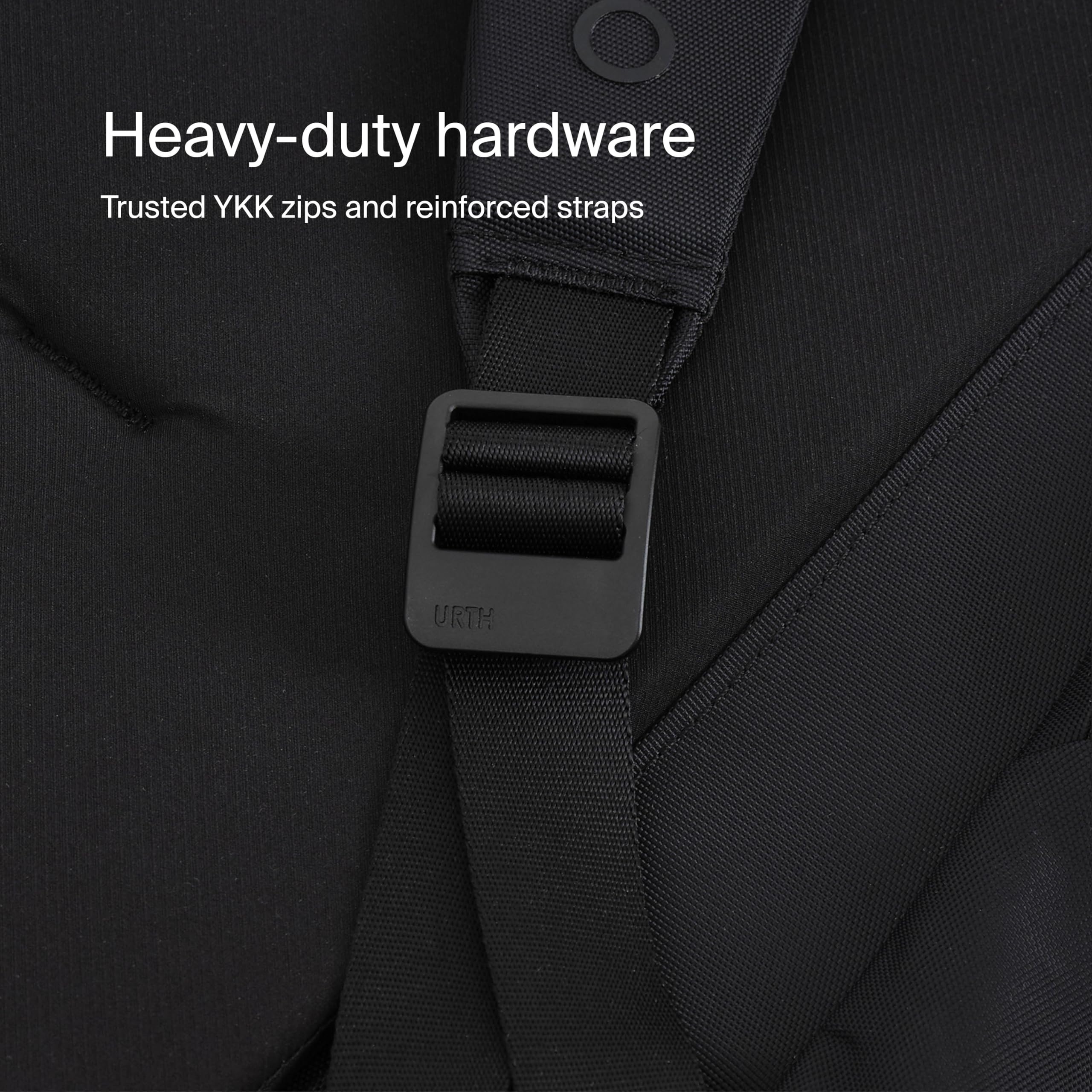 Urth Norite 24L Modular Camera & Laptop Travel Backpack — Water Resistant, Anti-Theft, Recycled Bag for DSLR, 13-16 Inch Laptop in Black - Image 9